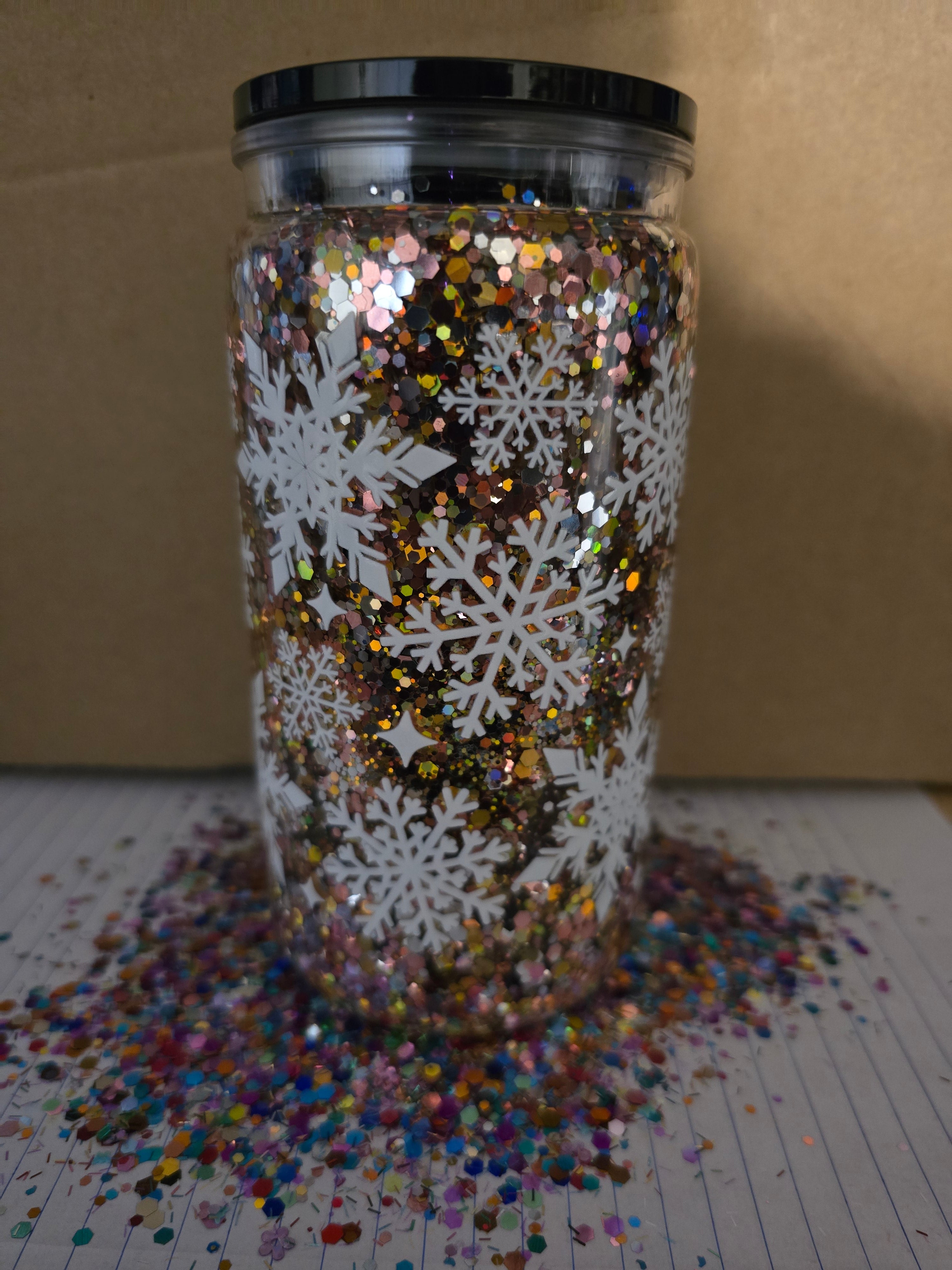 Snowflake snowglobe tumbler cup